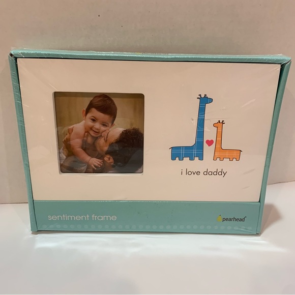 I LOVE DADDY picture frame new in box wrapped with two giraffes decor new baby - Picture 9 of 9